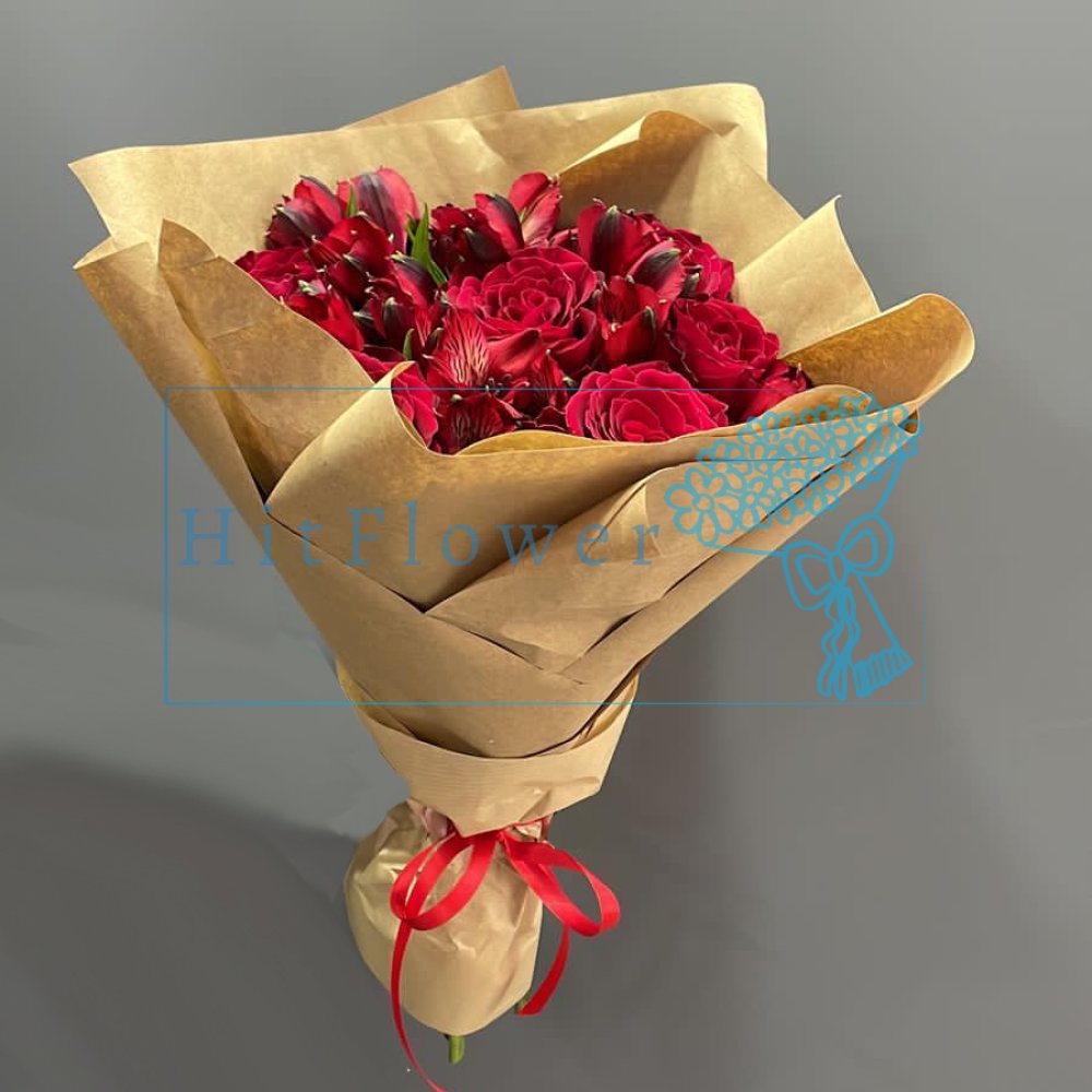 Букет цветов из: Альстромерии и Розы